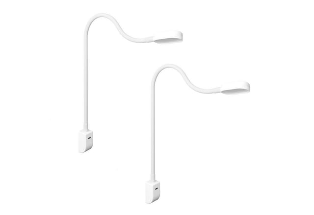kalb Ilios LED-Bettleuchte Mit USB-C Wand- und Winkelmontage Flexibler Arm Dimmbar 2er Set Weiß