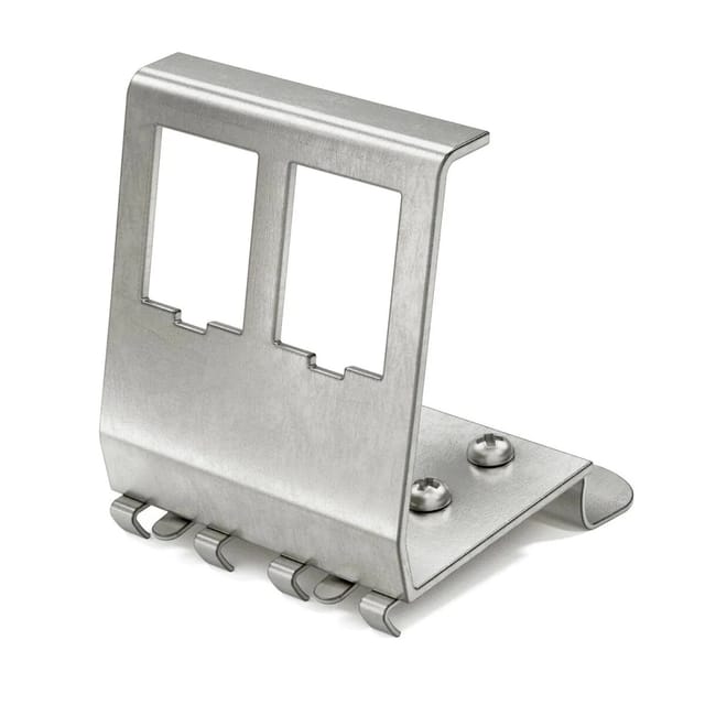 hb-digital Hutschienenadapter für 2 Keystone Modul Edelstahl für 35mm DIN-Schienen