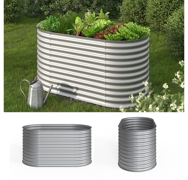 OK-Living Hochbeet Silber 160 x 82 cm