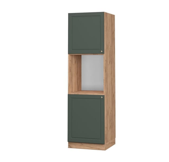 Vicco Herdumbauschrank Fame-Line Grün-Gold Landhaus/Goldkraft Eiche 60 cm Offen