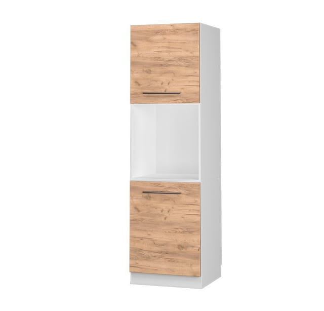 Vicco Herdumbauschrank Fame-Line Goldkraft Eiche/Weiß 60 cm mit Offenem Regal