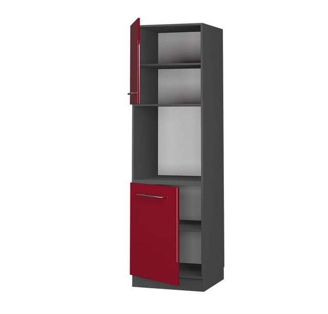 Vicco Herdumbauschrank Fame-Line Bordeaux Hochglanz/Anthrazit 60 cm Offen