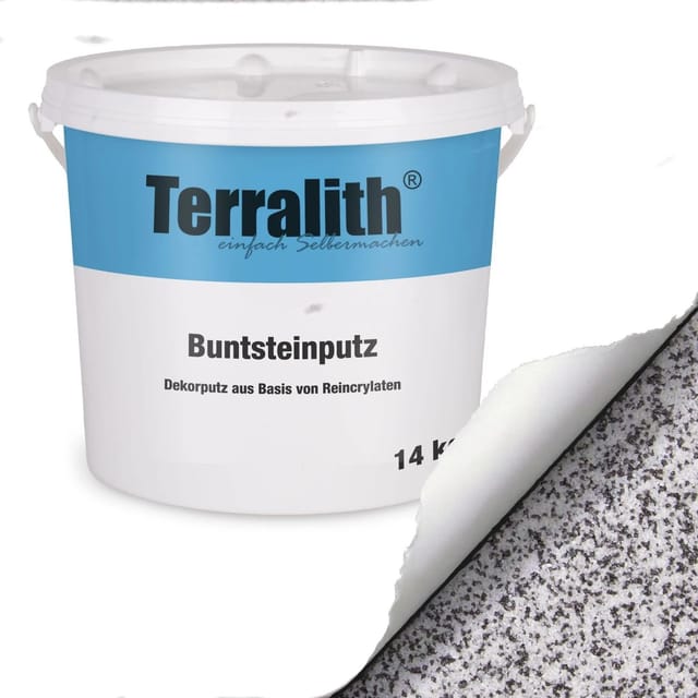 Terralith Buntsteinputz Mosaikputz 1mm 14 kg BSP1139 Weiss Schwarz