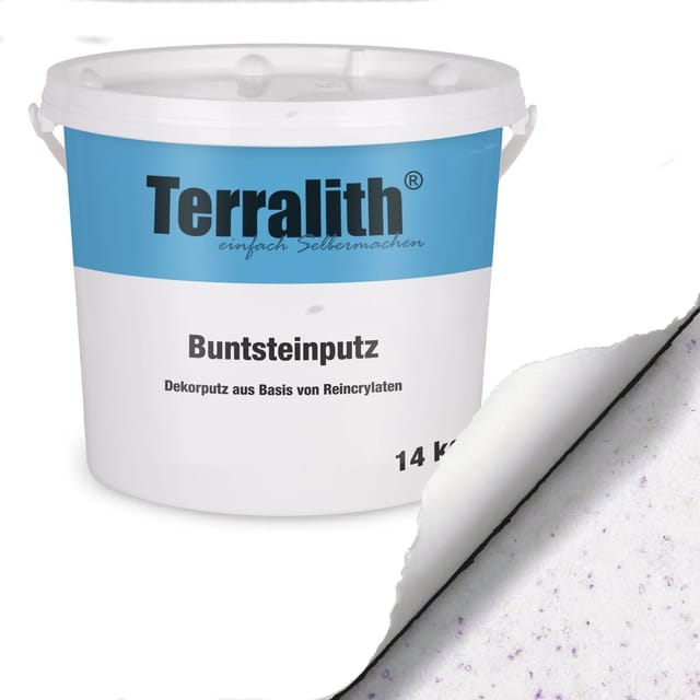Terralith Buntsteinputz Mosaikputz 1mm 14 kg BSP1127 Weiss Violett