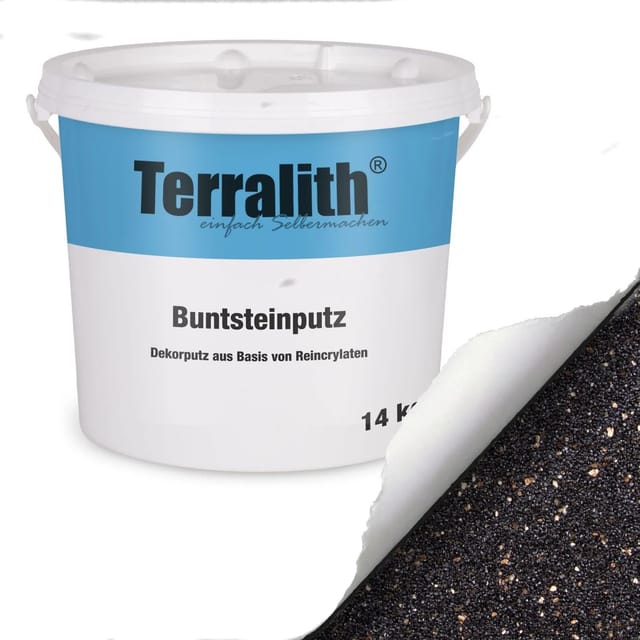 Terralith Buntsteinputz Mosaikputz 1mm 14 kg BSP1128 Gold Schwarz