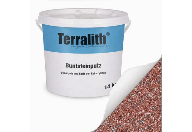 Terralith Buntsteinputz Mosaikputz 2mm 14 kg BSP137 Weiss Rot Grau