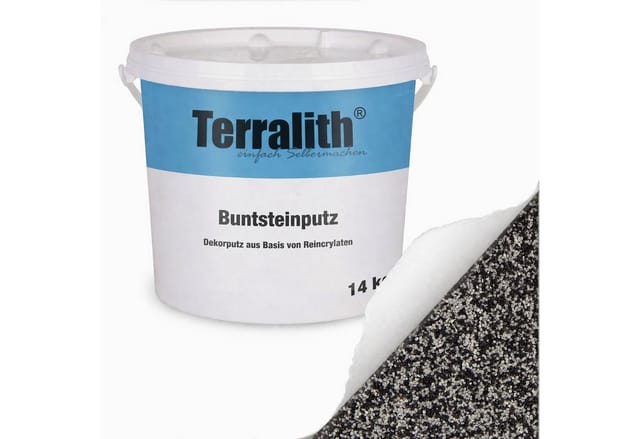 Terralith Buntsteinputz Mosaikputz 2mm 14 kg BSP10 Weiss Grau Schwarz