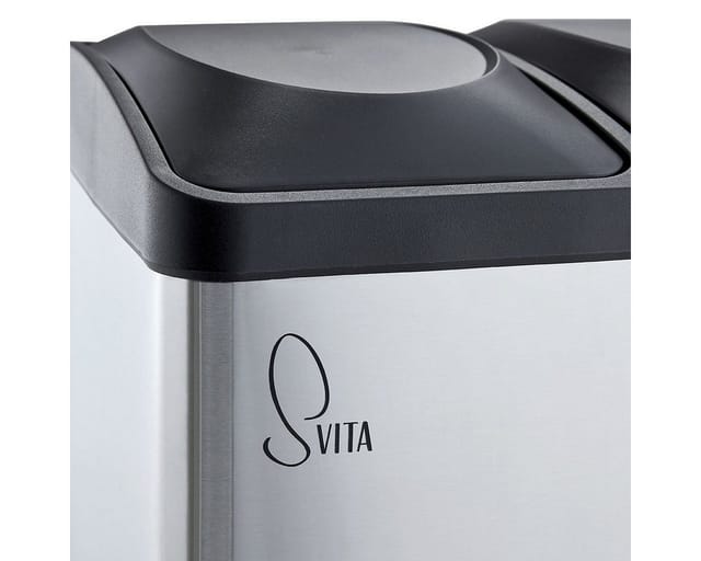 Svita TC2Combo35 Mülleimer Edelstahl Abfalleimer Mülltrennung 12l + 23l Silber