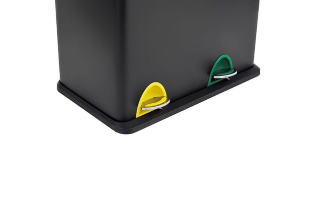 Svita TC2Combo35 Mülleimer 35 Liter 12+23l Treteimer Trennsystem Küche Schwarz