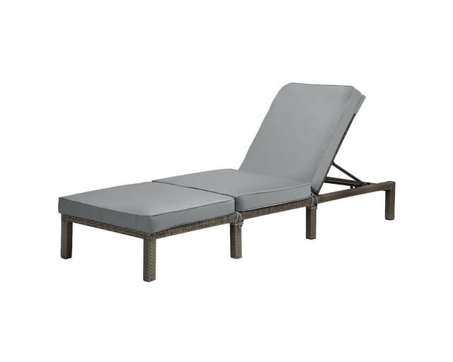 Svita Peach Gartenliege mit Polster Klappbar Polyrattan Grau