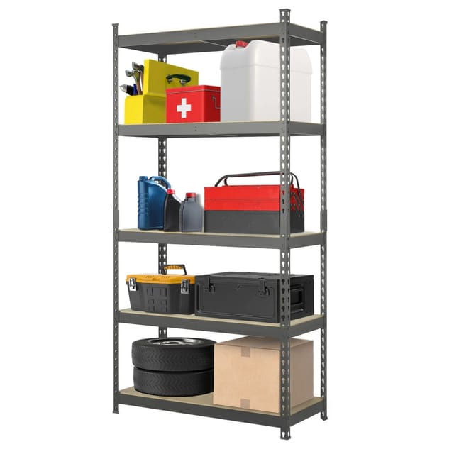 KARAT Schwerlastregal Rhino bis 1050 kg Pulverbeschichtet 180 x 90 x 45 cm Anthrazit-Grau