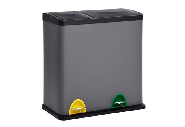 Svita TC2Combo35 Mülleimer 35 Liter 12+23l Treteimer Trennsystem Küche Grau