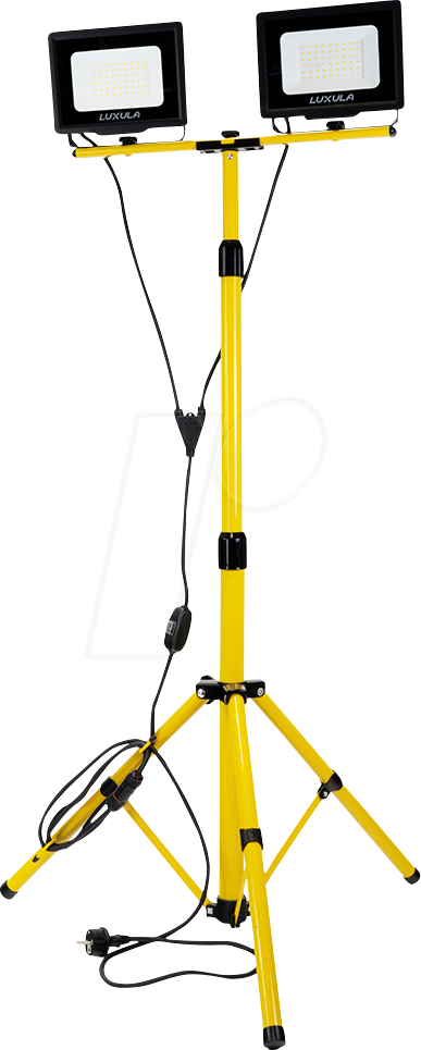 LUXULA LED Baustrahler mit Stativ 2x50W 4000K Neutralweiß 10000Lm IP65 Strahler mit Schutzkontaktstecker