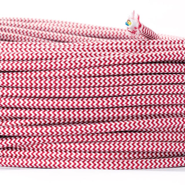Orion Lightstyle Lampen Textilkabel 3 Adrig Rot Weiß Meterware