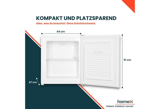 homeX Gefrierschrank 33L Tiefkühltruhe Gefrieren 4 Sterne Temperatursteuerung FM1015-W