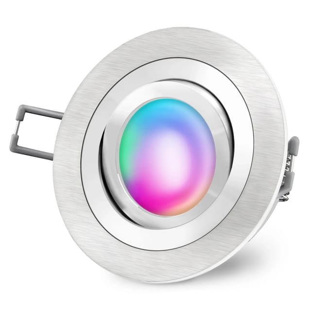 SSC-LUXon RF-2 Smart Einbaustrahler Flach Schwenkbar mit RGB CCT Smart Lampe für 230V Alexa Siri & Google