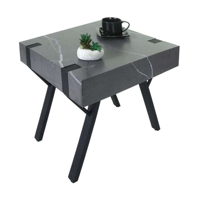 MCW Beistelltisch L54 Marmor-Optik Grau