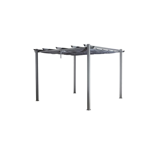 Jet-Line Gartenpavillon Luxor aus Alu mit Schiebedach 3 x 4 Meter in Anthrazit