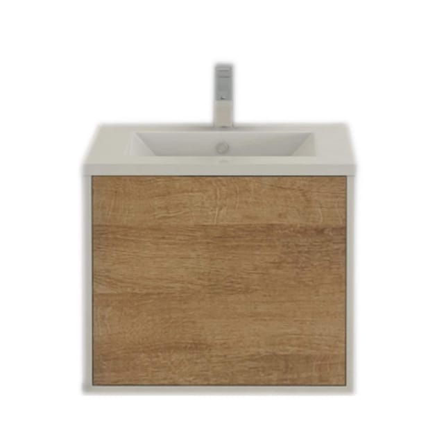 Jet-Line Waschtisch Linz 60 cm in Holzoptik SMC-Waschbecken und Unterschrank