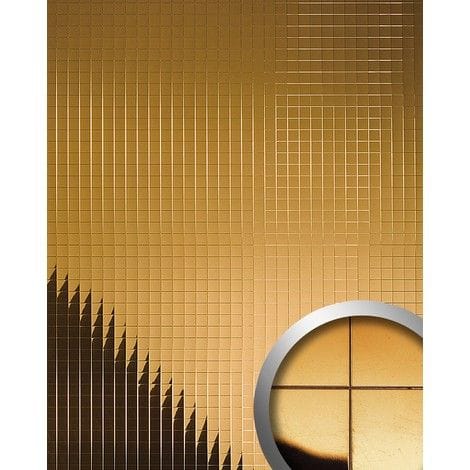 WALLFACE 27375 M-Style Design Platte Wand-paneel Deko selbstklebend Gold 980 mm x 980 mm x 1,2 mm 0,96 m2 Gold