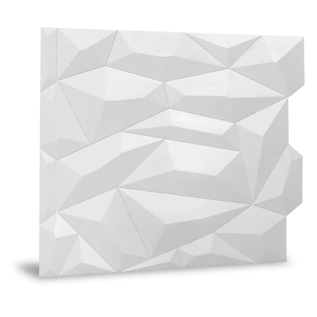 PROFHOME 3D 705475 Glacier Matte White Dekorpaneel abstraktes Muster Weiß 2 m2 610 x 600 x 30 mm 1 Karton 6 Paneele 2 m2 Weiß