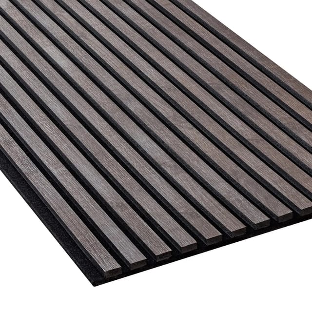NOEL & MARQUET NMC SELITSTYLE 3D Akustikpanel Lamellenwand Holzoptik Eiche dunkel 240 x 56,5 cm 2400 mm x 565 mm x 19 mm 1,356 m2 Braun