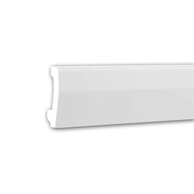 PROFHOME 153106 Sockelleiste Fußleiste Stuckleiste aus Polyurethan 2 m 200 cm x 1,7 cm x 7 cm Weiß