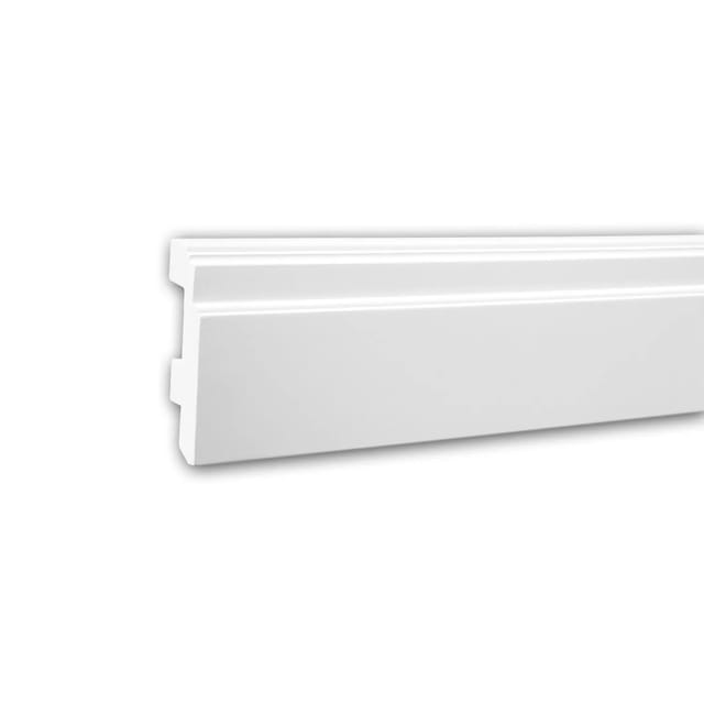 PROFHOME 153101 Sockelleiste Fußleiste Stuckleiste aus Polyurethan 2 m 200 cm x 2,6 cm x 11 cm Weiß