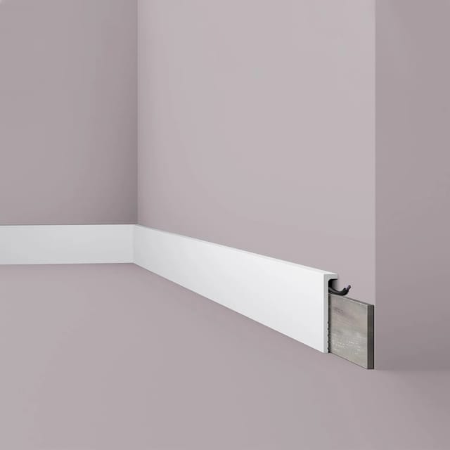 NOEL & MARQUET NMC CF2S WALLSTYL Abdeckleiste Zierleiste Sockelleiste Stuckleiste 2 m 200 cm x 2,2 cm x 11 cm Weiß