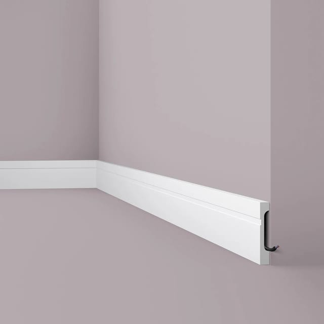 NOEL & MARQUET NMC FD11 WALLSTYL Sockelleiste Zierleiste Stuckleiste 2 m 200 cm x 1,8 cm x 11 cm Weiß