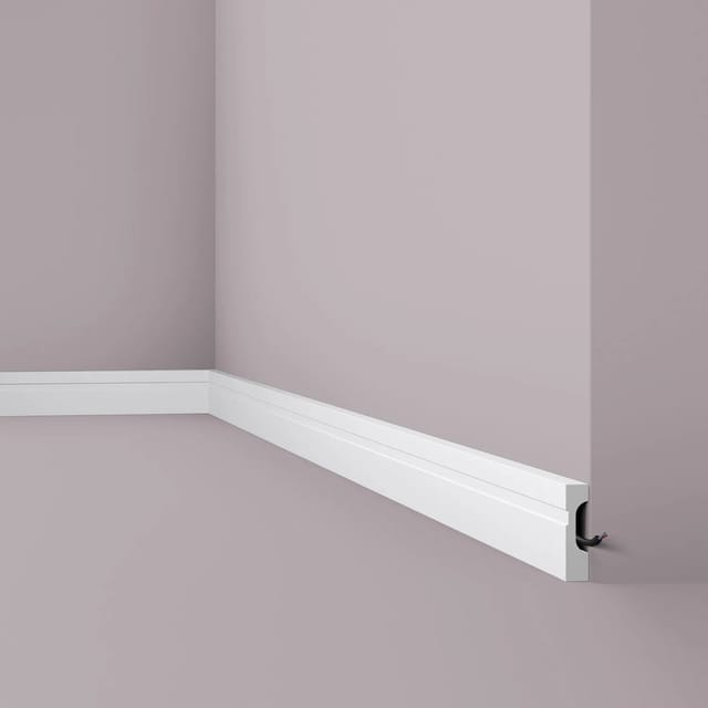 NOEL & MARQUET NMC FD7 WALLSTYL Sockelleiste Zierleiste Stuckleiste 2 m 200 cm x 1,8 cm x 7 cm Weiß