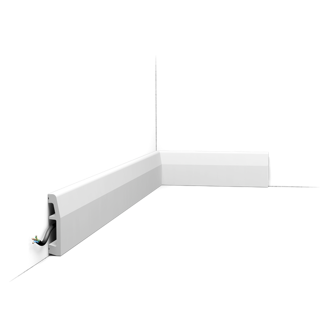 ORAC DECOR SX125 AXXENT Sockelleiste Fußleiste Boden-Profil-Kabel-Leiste 2 m 200 cm x 6,9 cm x 1,4 cm Weiß