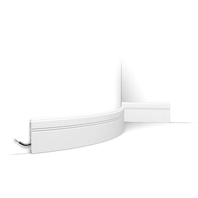 ORAC DECOR SX105F LUXXUS Flexible Sockel-Leiste Fußleiste Kabel-Boden-Profil 2 m 200 cm x 10,8 cm x 1,3 cm Weiß