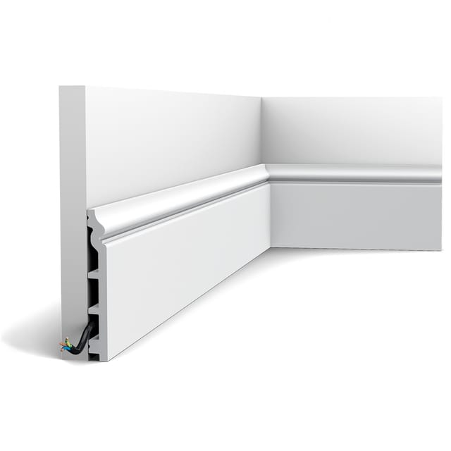 ORAC DECOR SX118-RAL9003 LUXXUS CONTOUR Sockelleiste bereits,ackiert 2 m 200 cm x 13,8 cm x 1,8 cm Weiß