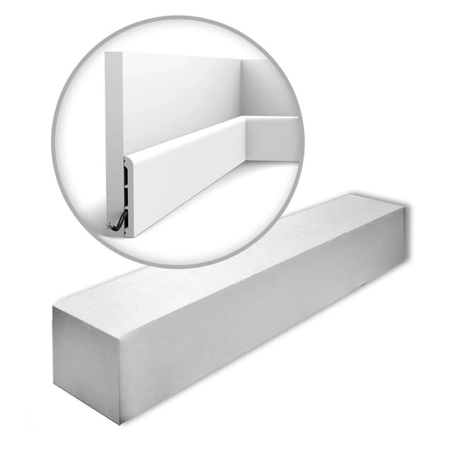 ORAC DECOR SX184-RAL9003-Box AXXENT Sockelleisten 1 Karton 20 Wandleisten 40 m Weiß