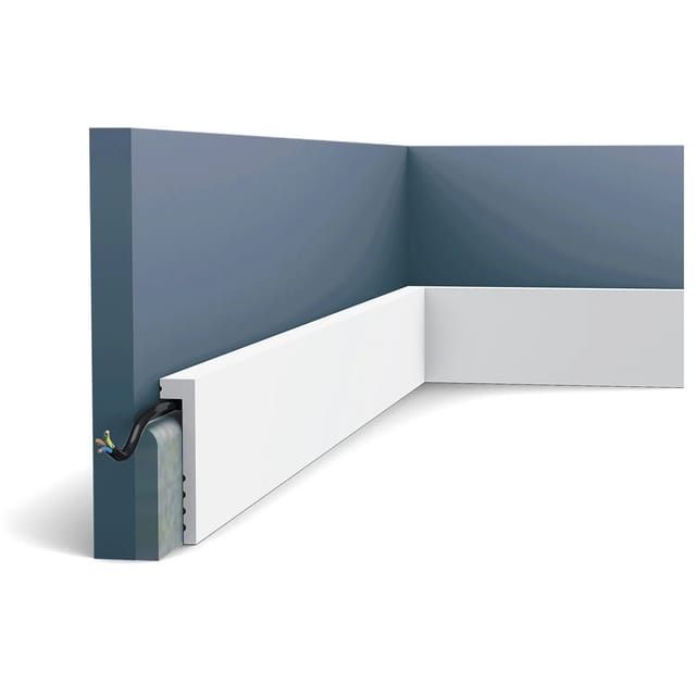 ORAC DECOR SX171 AXXENT Abdeck-Sockelleiste Stuckleiste Zierleiste Fußleiste 2 m 200 cm x 10 cm x 2,2 cm Weiß