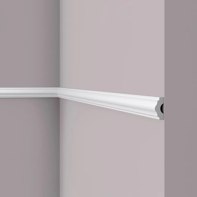 NOEL & MARQUET NMC WL3 WALLSTYL Wand- und Friesleiste Zierleiste Stuckleiste 2 m 200 cm x 1,6 cm x 3,8 cm Weiß