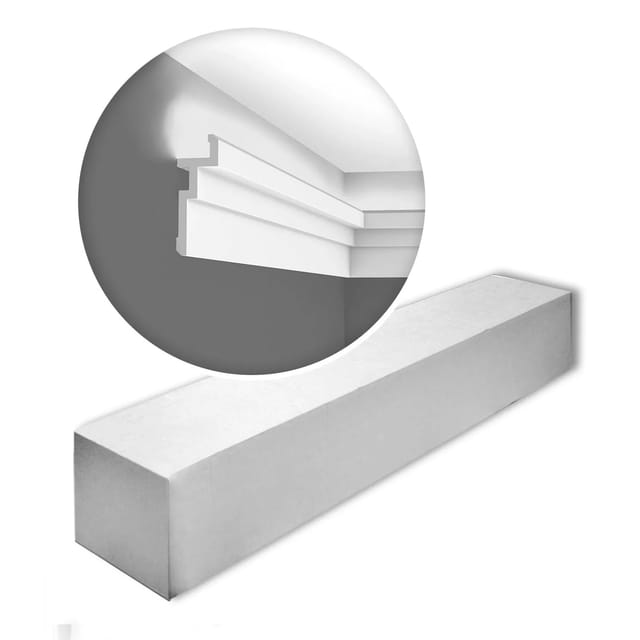 ORAC DECOR CX196-Box MODERN Eckleisten 1 Karton Set mit 12 Stuckleisten 24 m Weiß