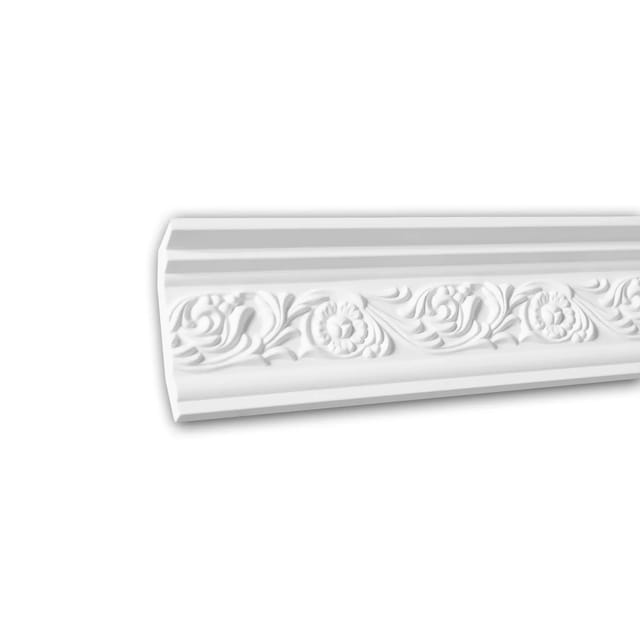 PROFHOME 150274 Eckleiste aus Polyurethan Deckenleiste Stuckleiste 2 m 200 cm x 5,7 cm x 8,6 cm Weiß