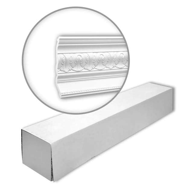 PROFHOME 150201 Eckleisten 1 Karton Set mit 4 Stuckleisten 8 m Weiß