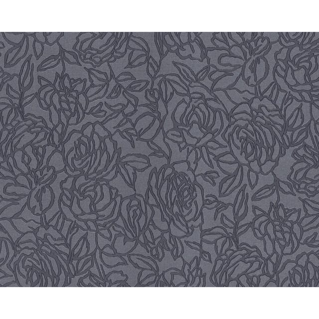 EDEM 9040-27 Blumen Tapete Floral glänzend Anthrazit Grau 1,06 m x 10,05 m 10,65 m2 Anthrazit