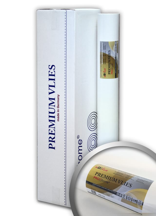 PROFHOME PremiumVlies 150 g Profi-malervlies Renoviervlies Vliestapete Weiß 1 Karton mit 4 Rollen 100 m2 Weiß
