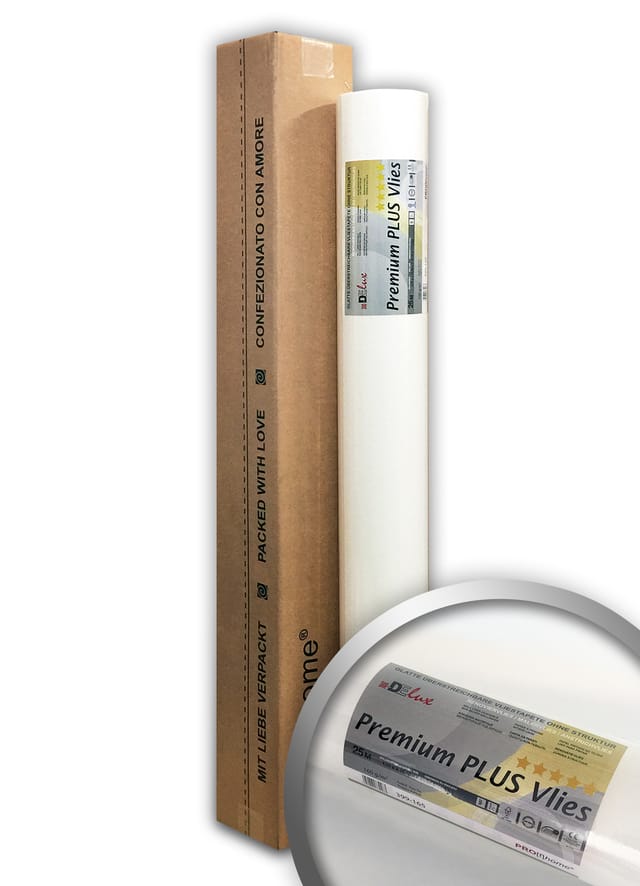 PROFHOME Malervlies Renoviervlies 160 g Profhome PremiumVlies Plus Glattvlies 25,05 m x 1,00 m 25,00 m2 Weiß