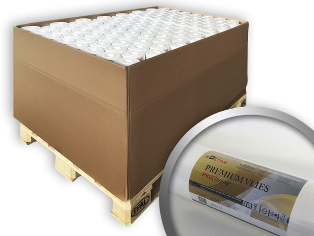 PROFHOME Renoviervlies PremiumVlies 150 g Profi-malervlies Weiß 1 Palette mit 80 Rollen 2000 m2 Weiß