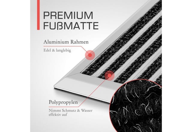 Bomoe AluGant D Alu-Fußmatte 40x60cm Silber