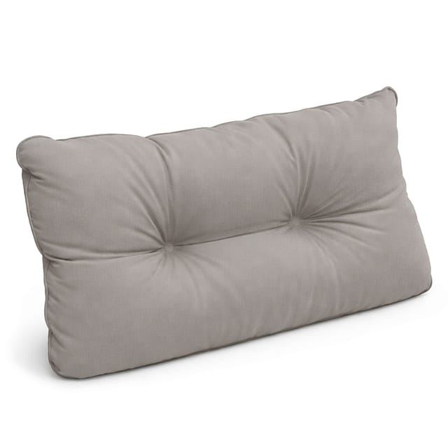 Beautissu Flair Loungekissen Outdoor Rücken 50x40x12cm Hellgrau