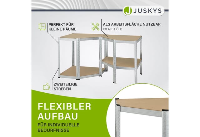 Juskys Eckregal Lagerregal Corner Easy 160 x 75 x 40 bis 75 cm