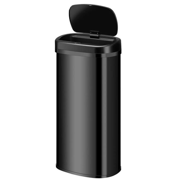 Juskys Mülleimer Viereckig mit Sensor 70 L Schwarz