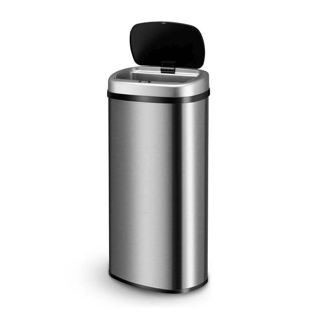 Juskys Mülleimer Viereckig mit Sensor 70 L Silber