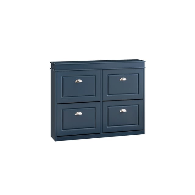 SoBuy Schuhschrank mit 4 Klappen Schuhkommode MDF Schuhregal 105x82x24cm Blau FSR79-B